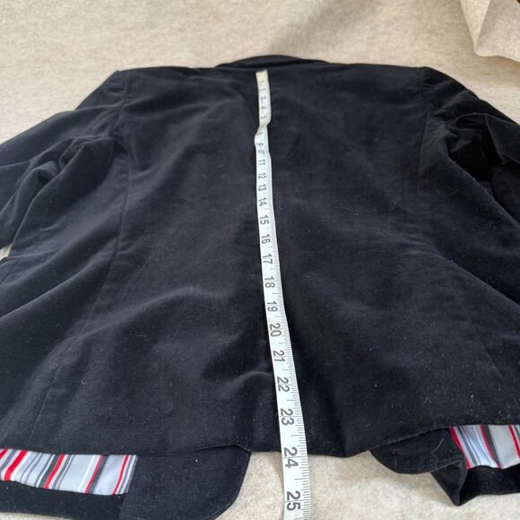 Vtg Rafaella Black Velvet Structured 2 Button Blazer Women’s 12 Retro Preppy - Picture 8 of 9